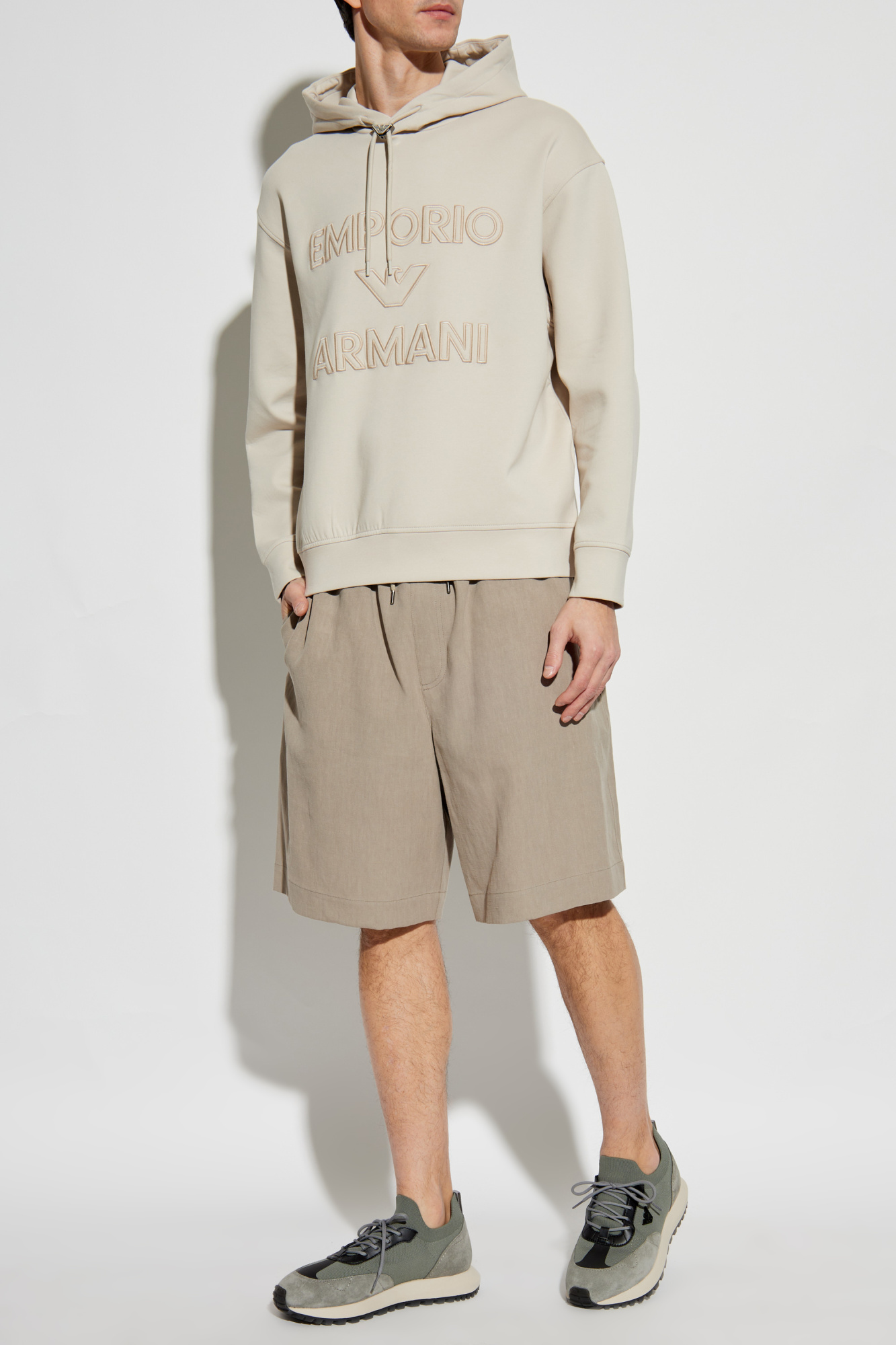 パーカー・フーディ EMPORIO ARMANI SS25 SWEATSHIRT (EM001396 AF10013 M8134) EMPORIO ARMANI KIDS DOUBLE-JERSEY HOODED SWEATSHIRT WITH ALL